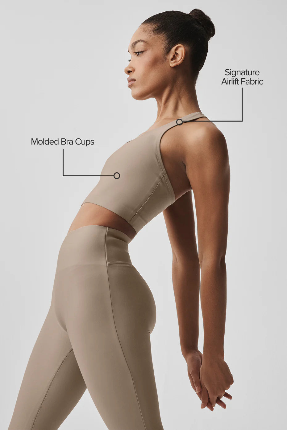 Airlift Super Sleek Bra Tank - Gravel
