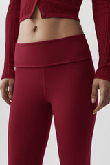 ALO Softsculpt 7/8 Foldover Flare Legging - Summer Romance Red