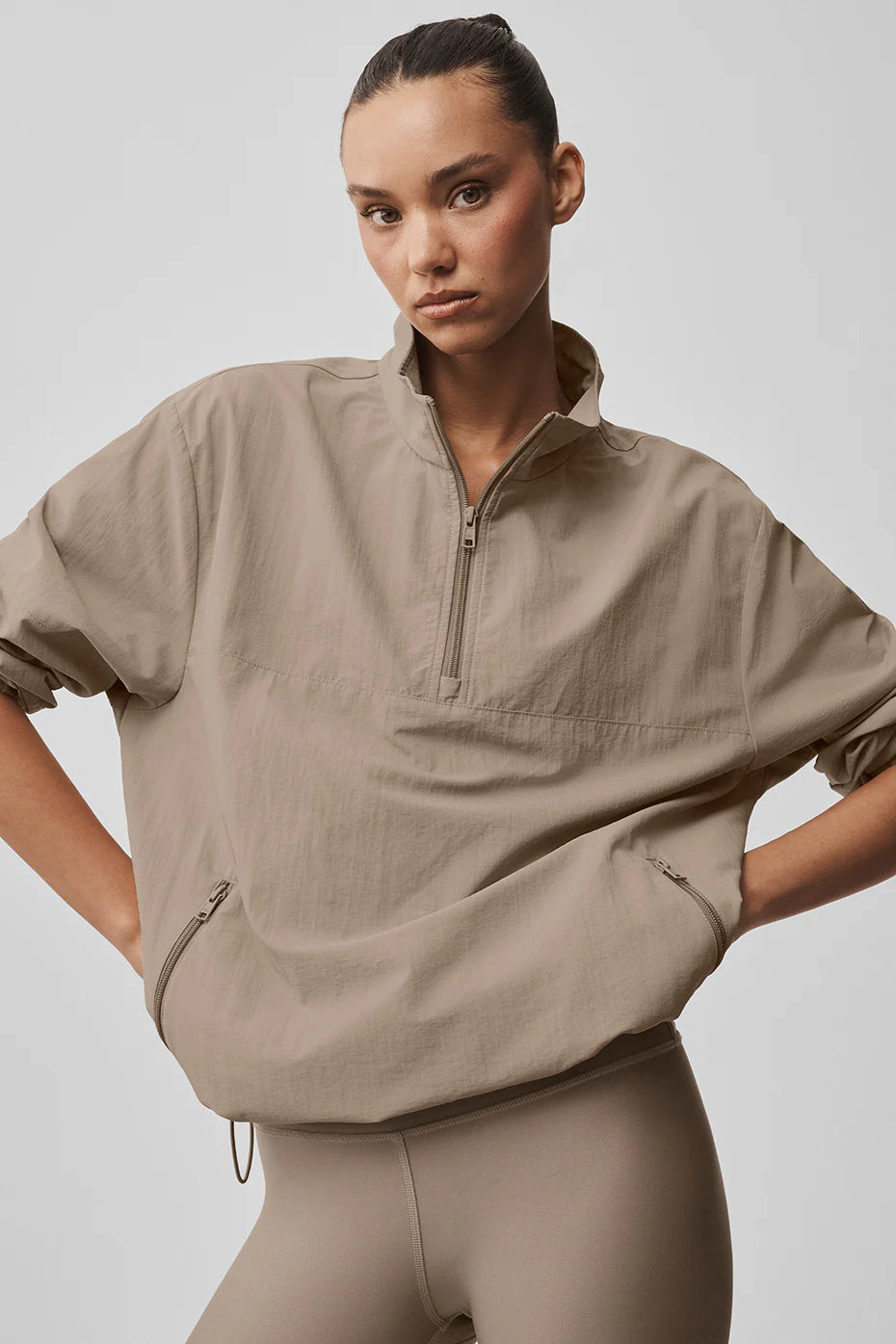 Light Weight Takeaway Track Pullover - Gravel