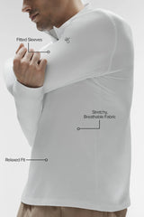 Conquer 1/4 Zip Reform Long Sleeve - White