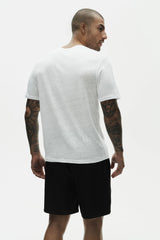Linen Jersey Coastal Short Sleeve Tee - White