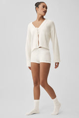 Wool Cashmere New Class Tie Cardigan - Ivory
