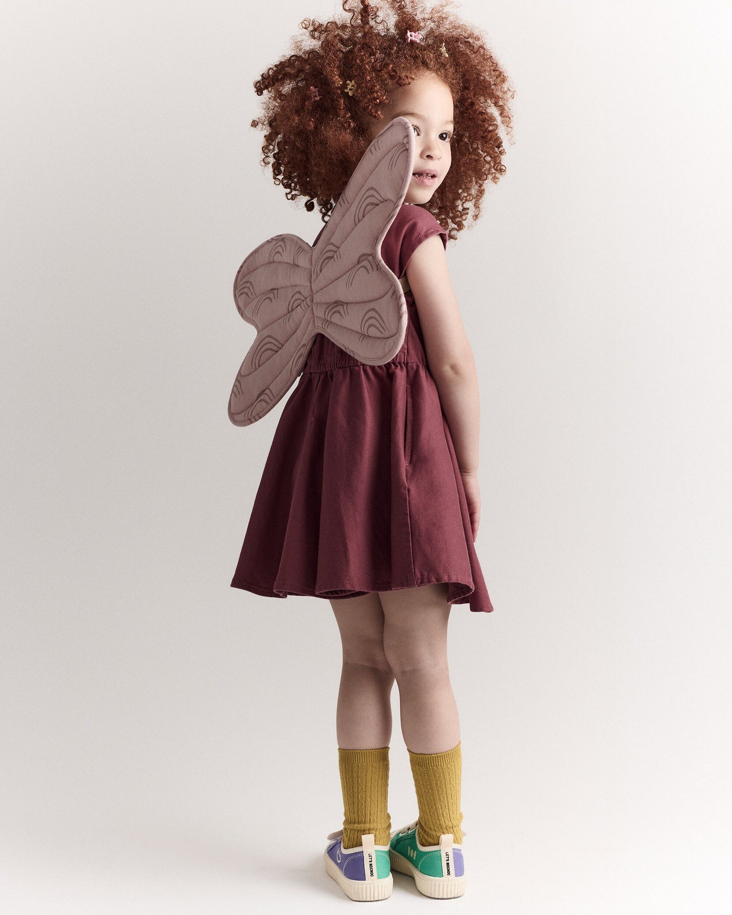 Toddler Girl Rainbow Dress Up Wings - Light Pink
