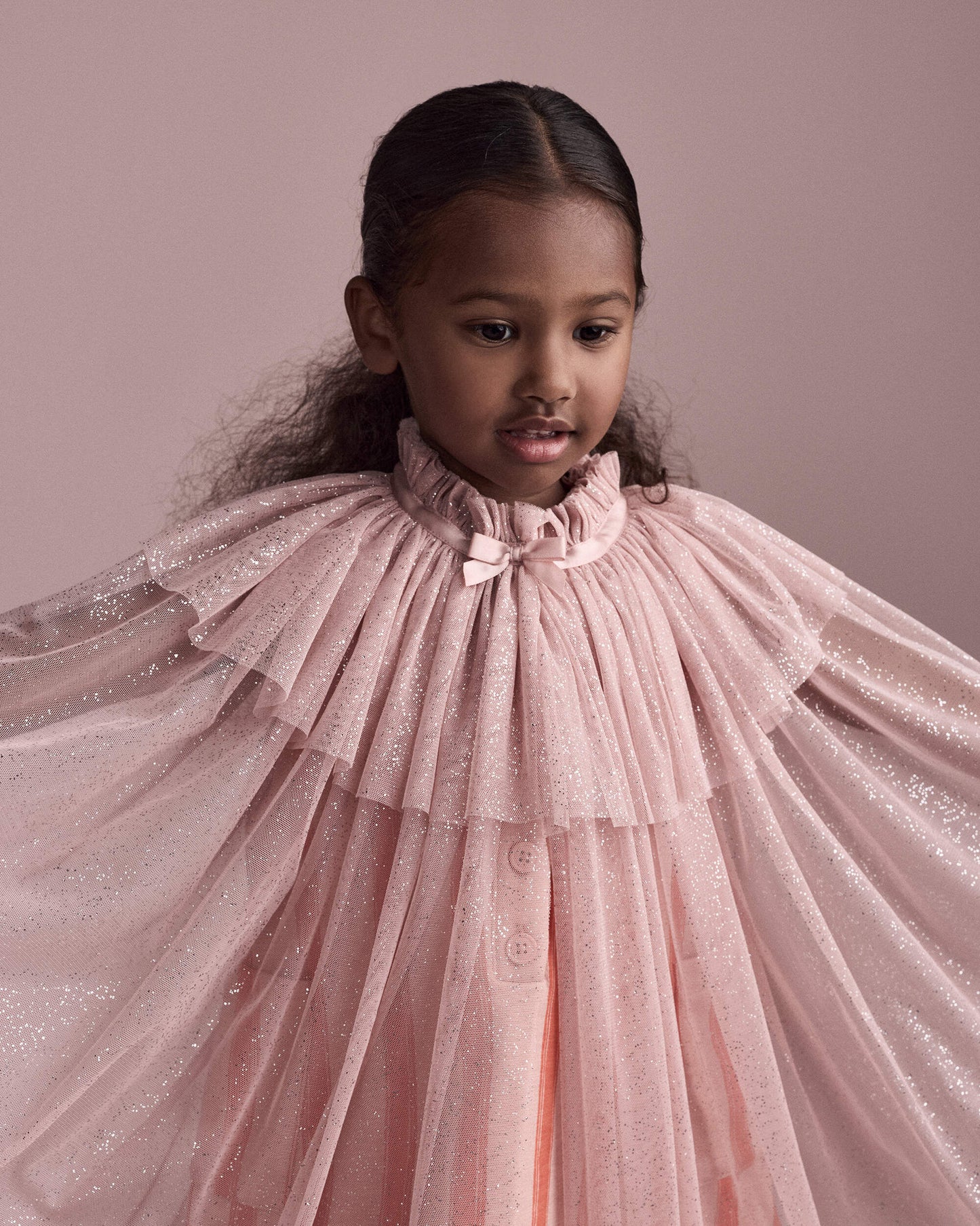 Toddler Girl Confetti Dress Up Cape - Light Pink