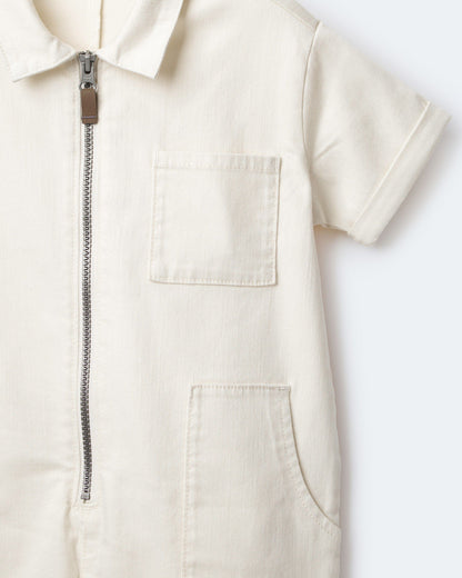 Toddler Day Out™ Cropped Jumpsuit - Cream