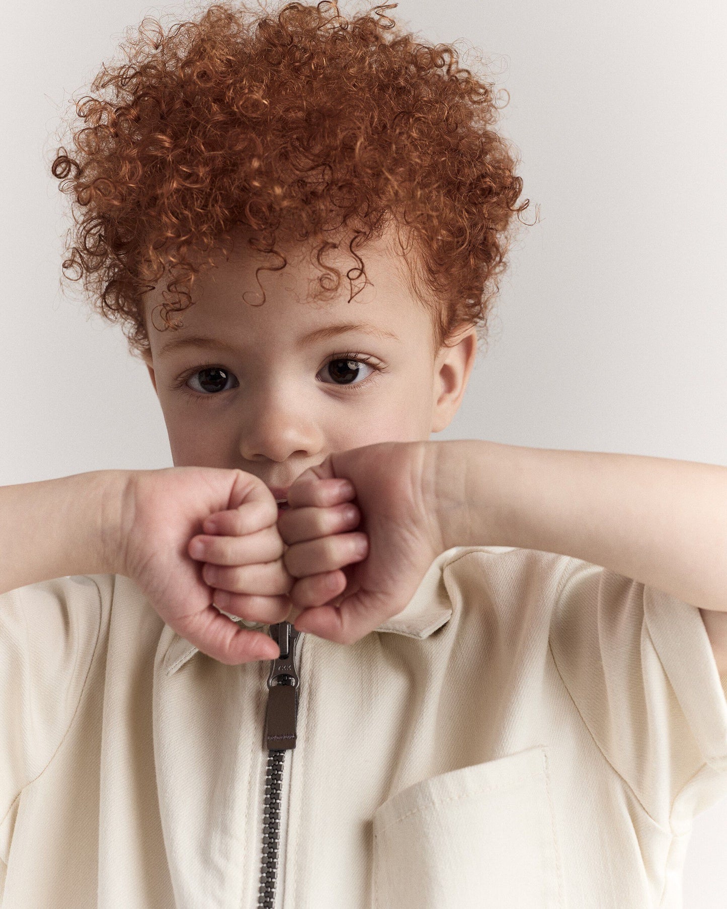 Toddler Day Out™ Cropped Jumpsuit - Cream