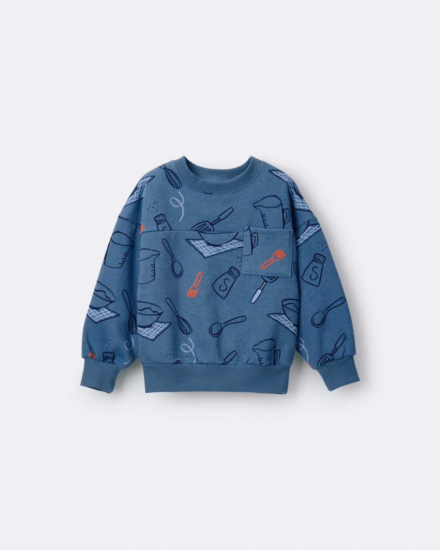 Toddler Baking Wide-Arm Pocket Sweatshirt - Blue