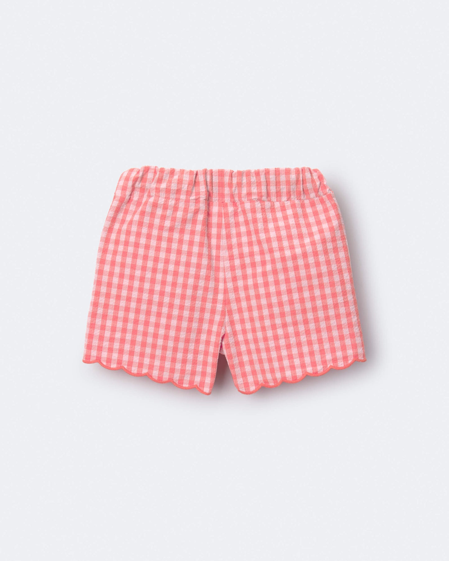 Toddler Girl Gingham Scalloped Shorts - Orange