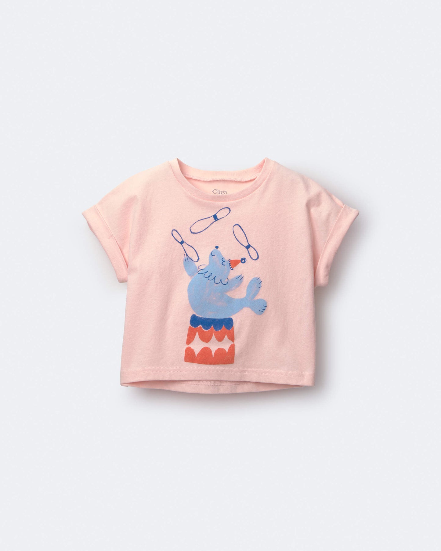 Toddler Girl Breezy High-Low Top in Circus Print - Pink