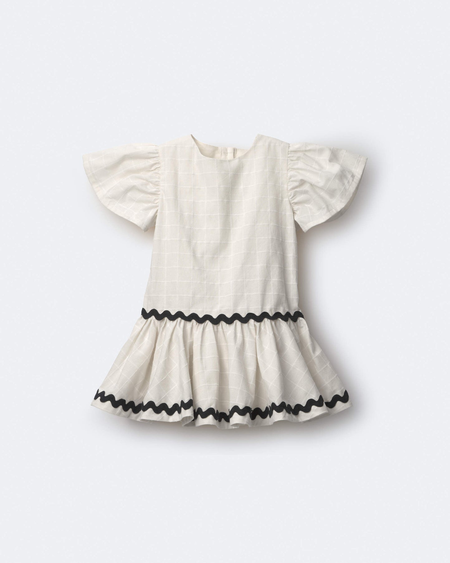 Toddler Girl Ric-Rac Short-Sleeve Dropwaist Dress - Cream