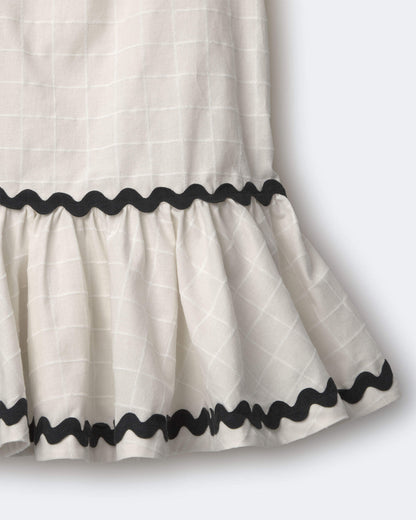 Toddler Girl Ric-Rac Short-Sleeve Dropwaist Dress - Cream