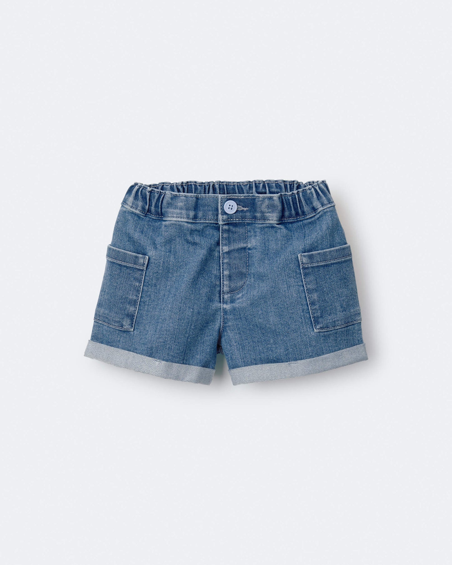 Toddler Girl Mom Shorts in Denim