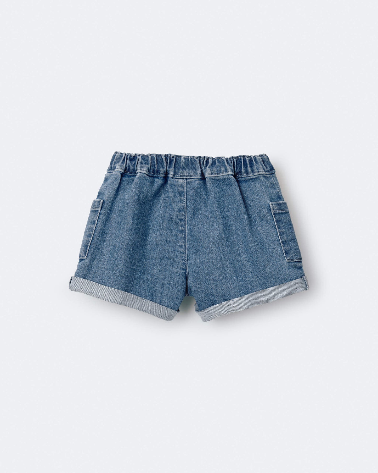 Toddler Girl Mom Shorts in Denim