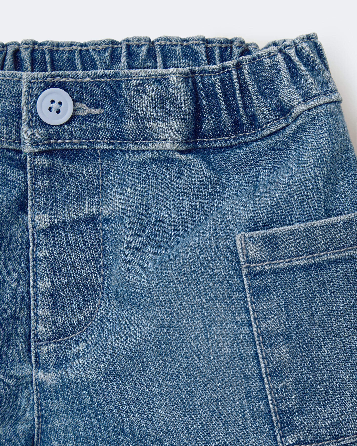 Toddler Girl Mom Shorts in Denim