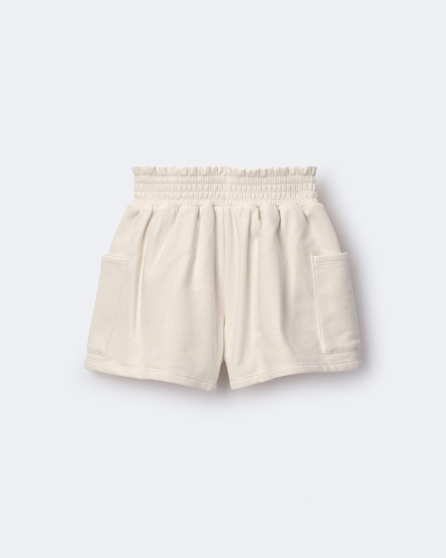 Toddler Girl Fleece Swing Shorts with Pockets - Cream