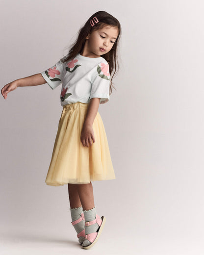 Toddler Girl Avenue Twirl™ Midi Skirt with Tulle - Yellow