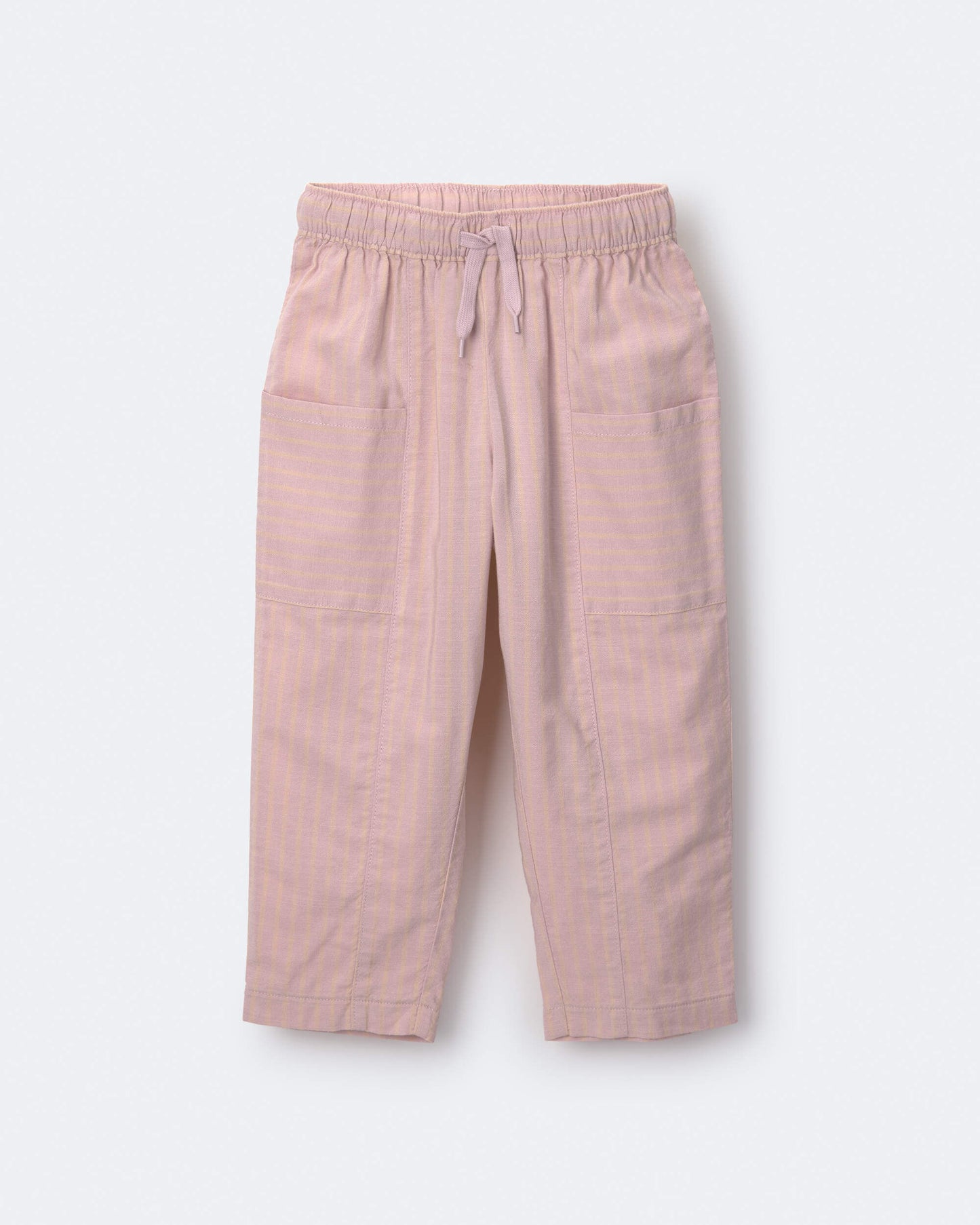 Toddler Girl Pocket Pant in Stripes - Light Pink
