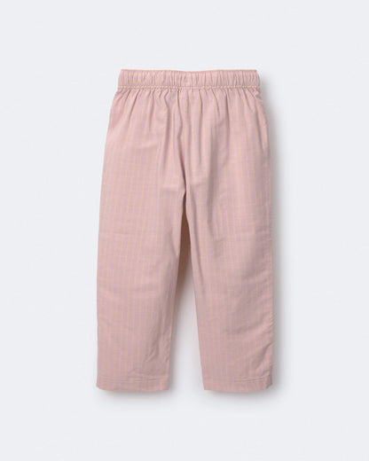 Toddler Girl Pocket Pant in Stripes - Light Pink