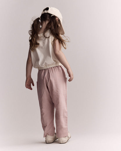Toddler Girl Pocket Pant in Stripes - Light Pink