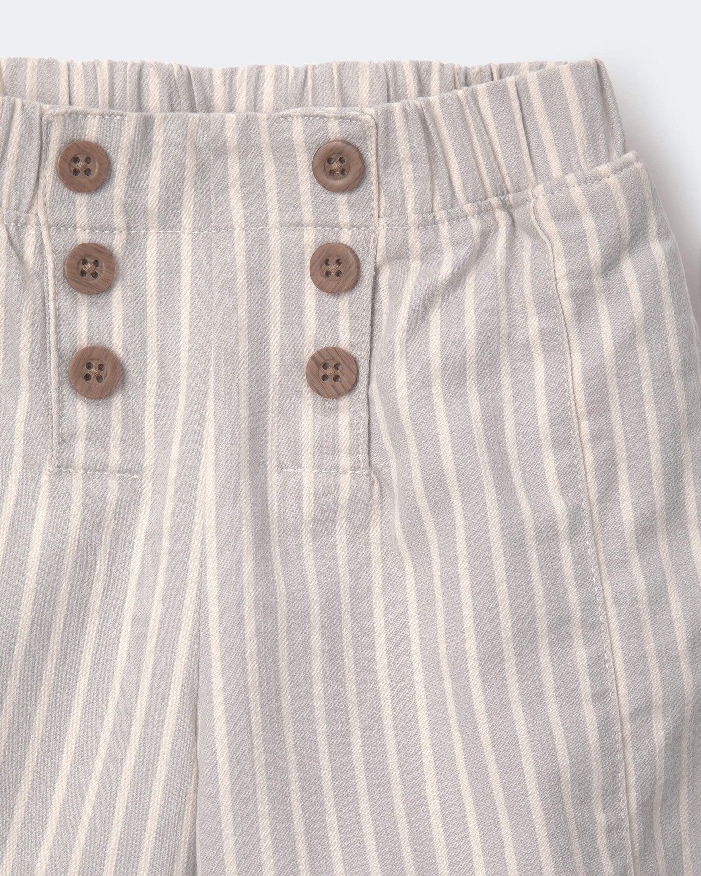 Toddler Girl Sailor Pant in Stripes - Cream/Grey