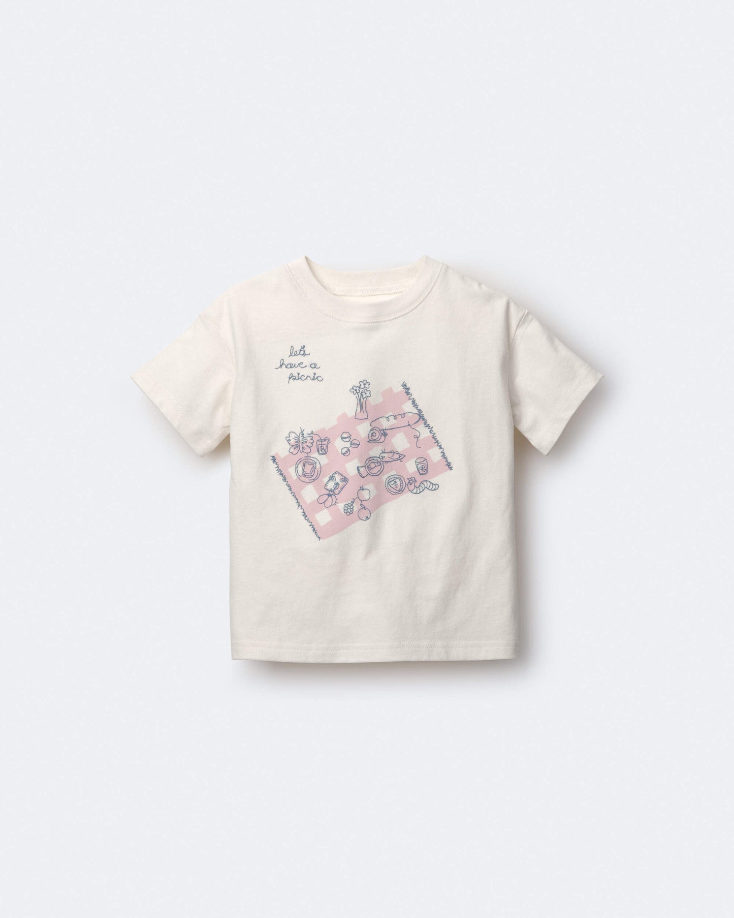 Toddler Girl 'Let's Have A Picnic' Relaxed Graphic Tee - Cream