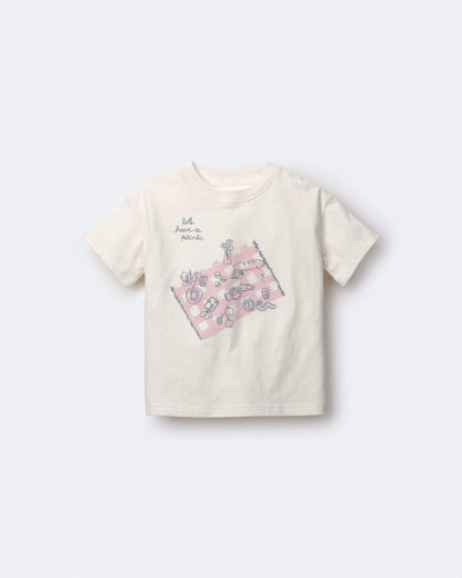 Toddler Girl 'Let's Have A Picnic' Relaxed Graphic Tee - Cream