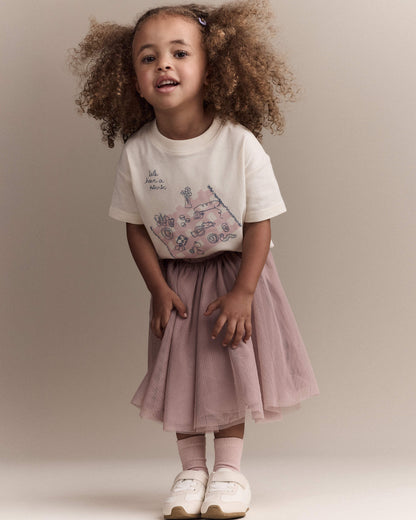 Toddler Girl 'Let's Have A Picnic' Relaxed Graphic Tee - Cream
