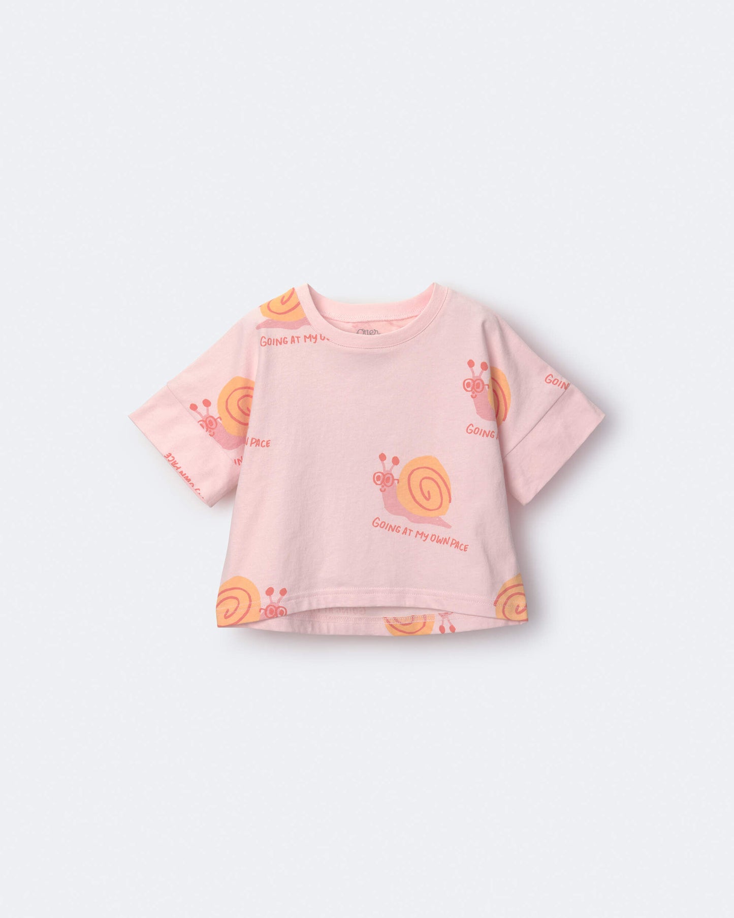 Toddler Girl 'My Own Pace' Snail High-Low Dolman Tee - Light Pink