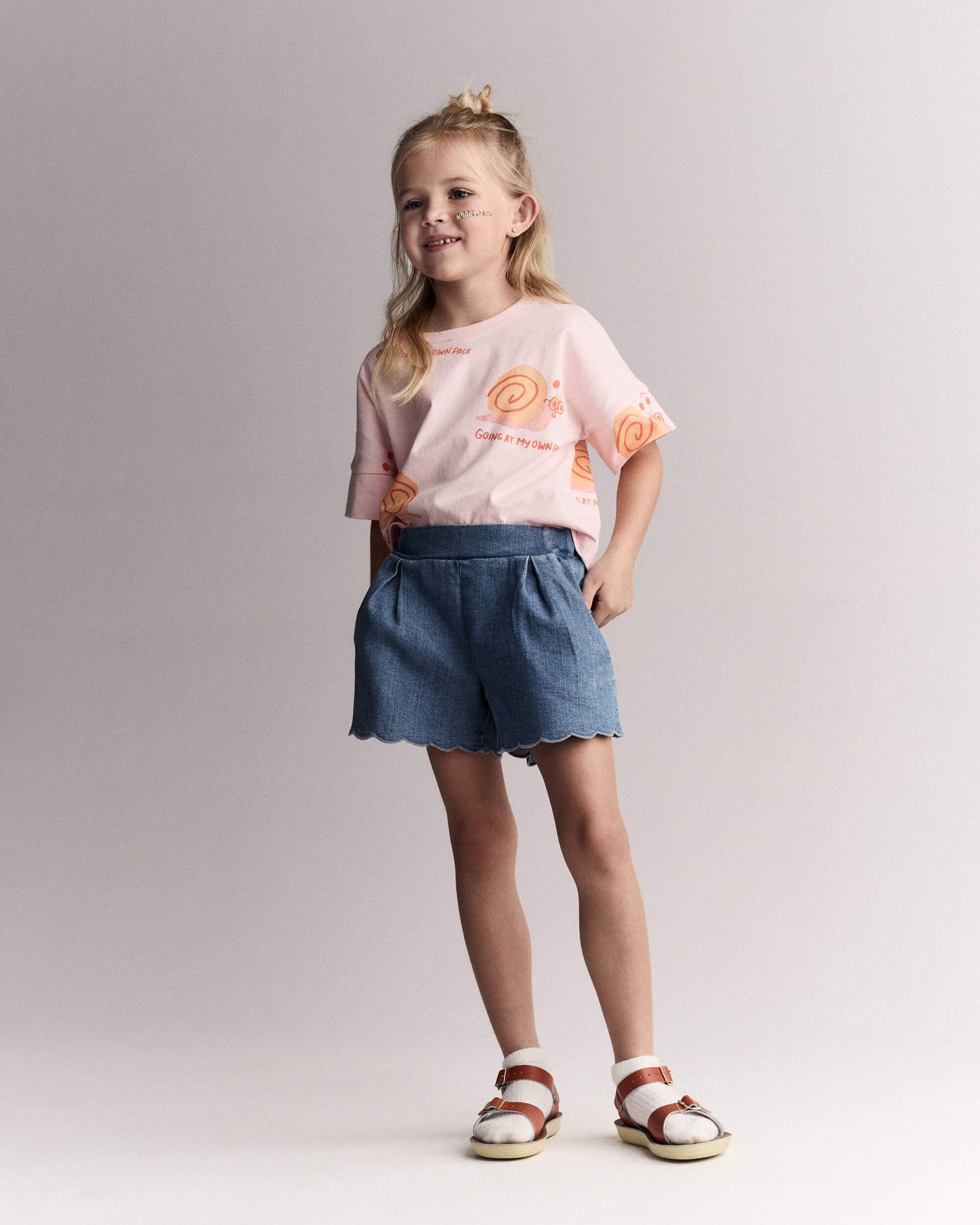 Toddler Girl 'My Own Pace' Snail High-Low Dolman Tee - Light Pink
