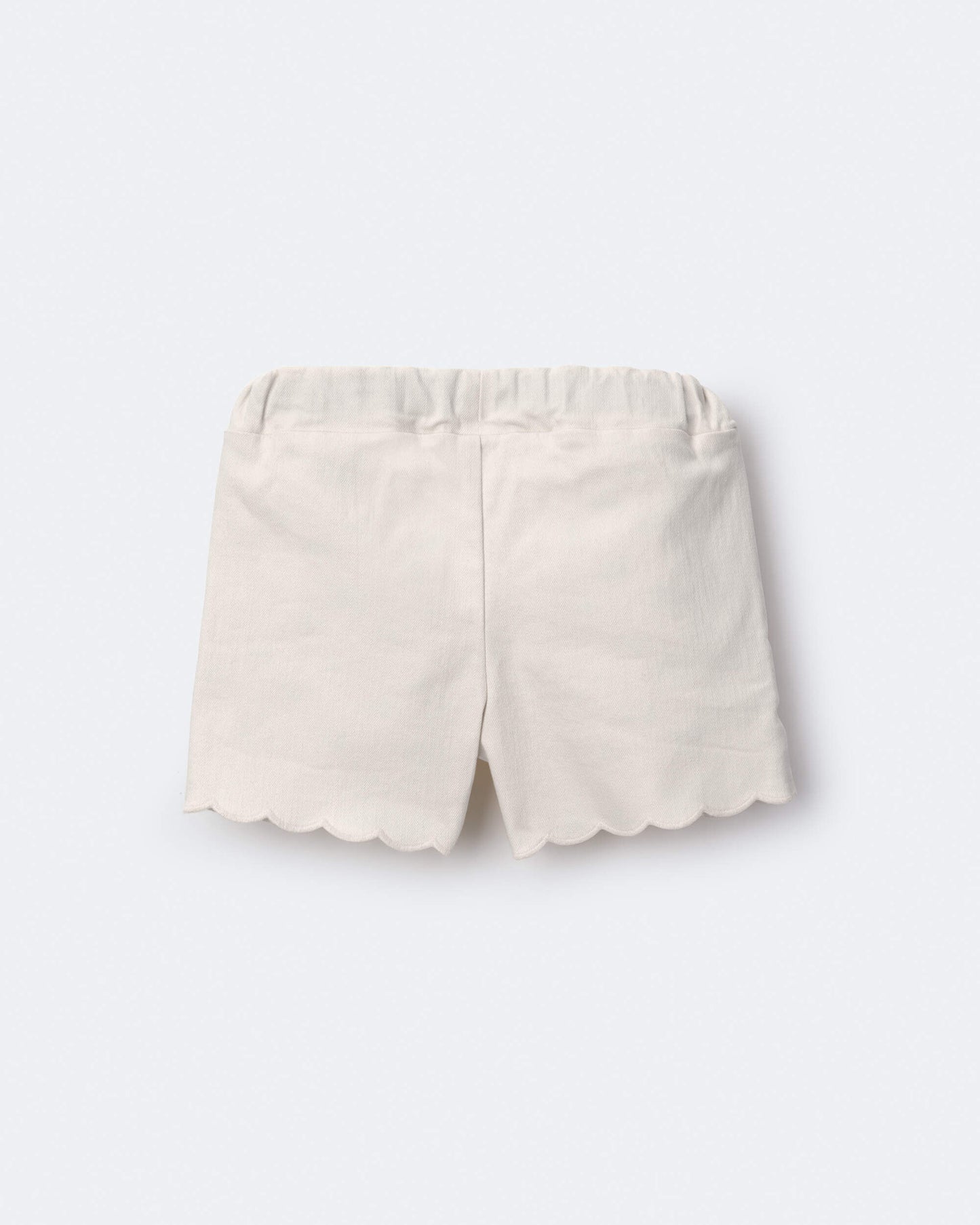 Toddler Girl Floral Scalloped Shorts - Cream