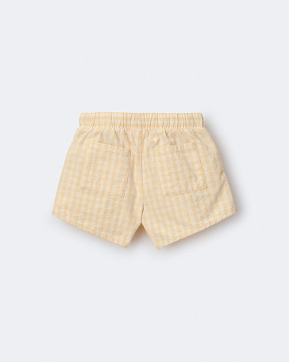 Toddler Girl Gingham Peplum Shorts - Yellow