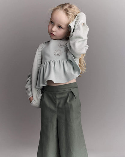 Toddler Girl Cardigan with Avenue Pockets - Light Blue