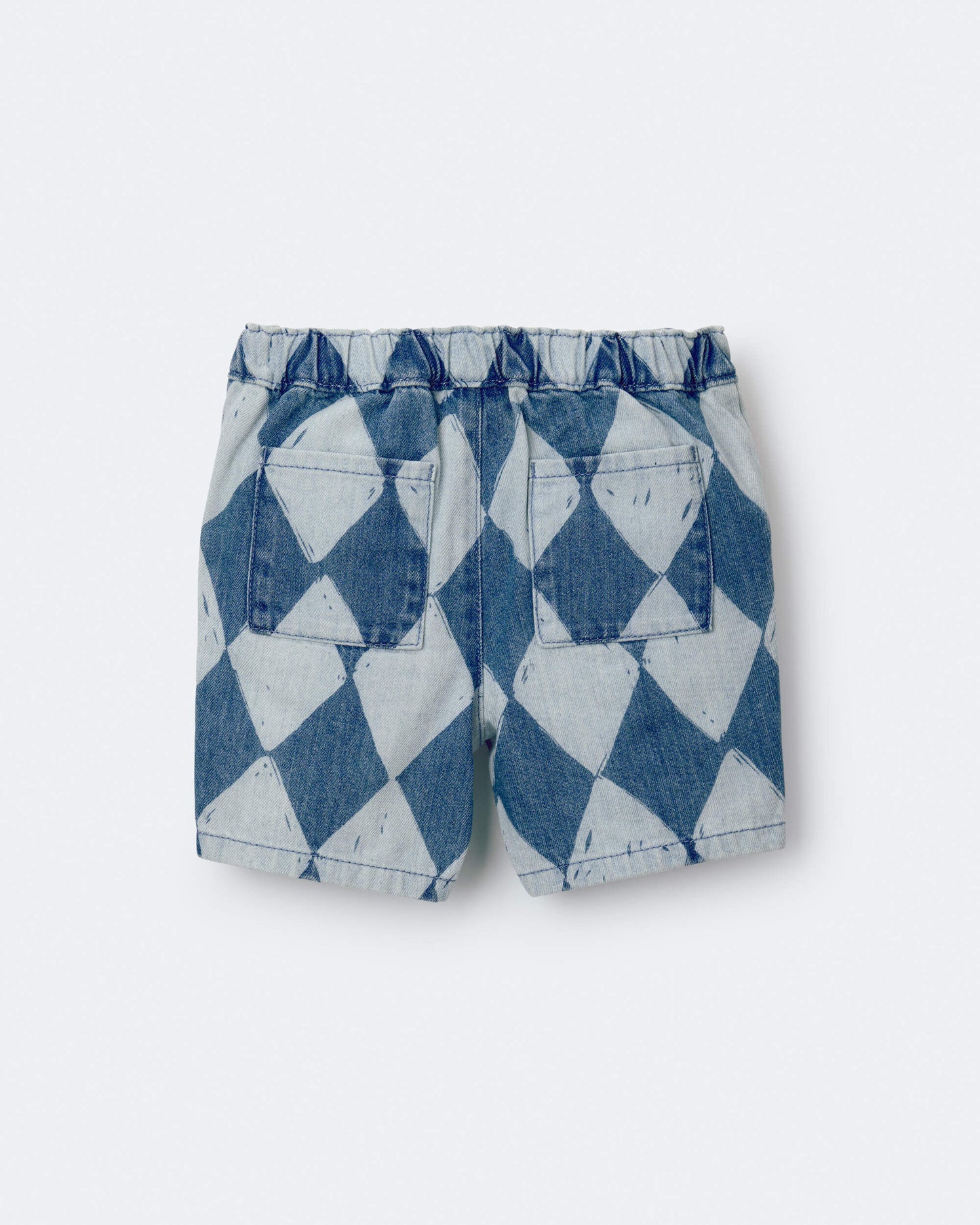 Toddler Boy Bermuda Shorts in Diamond Denim Print