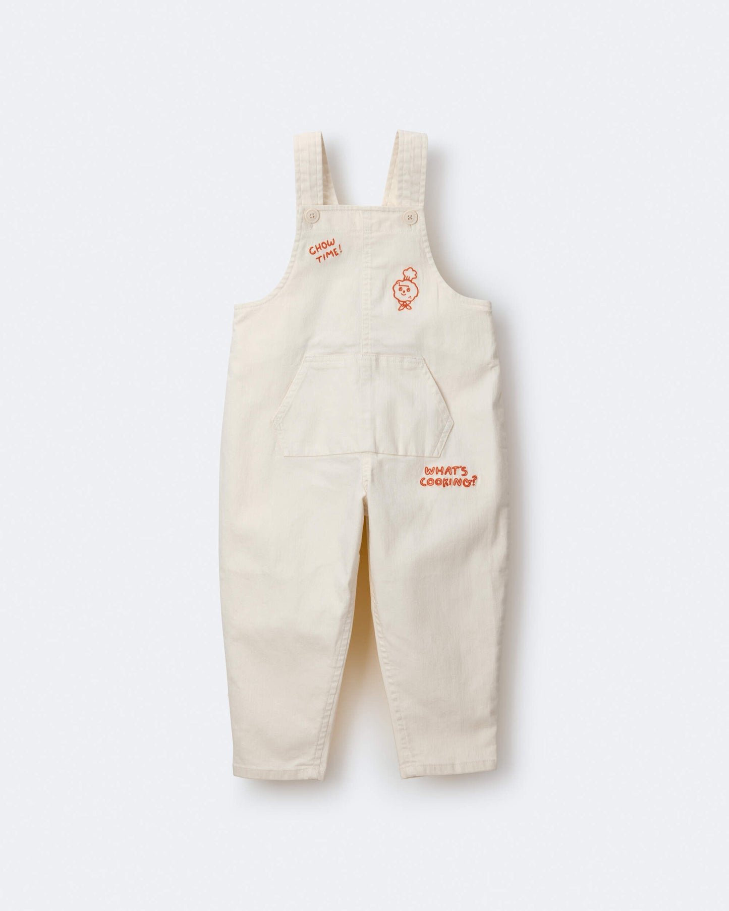 Toddler 'What's Cooking' Overall with Kanga Pocket - Cream