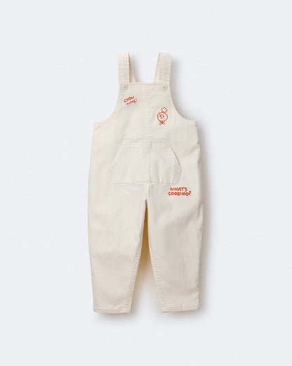Toddler 'What's Cooking' Overall with Kanga Pocket - Cream
