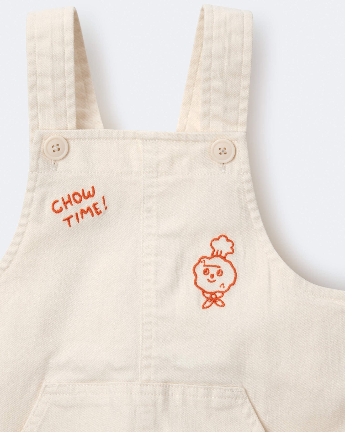 Toddler 'What's Cooking' Overall with Kanga Pocket - Cream