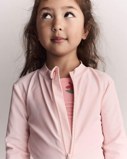Toddler Full-Zip Long-Sleeve Rashguard - Light Pink