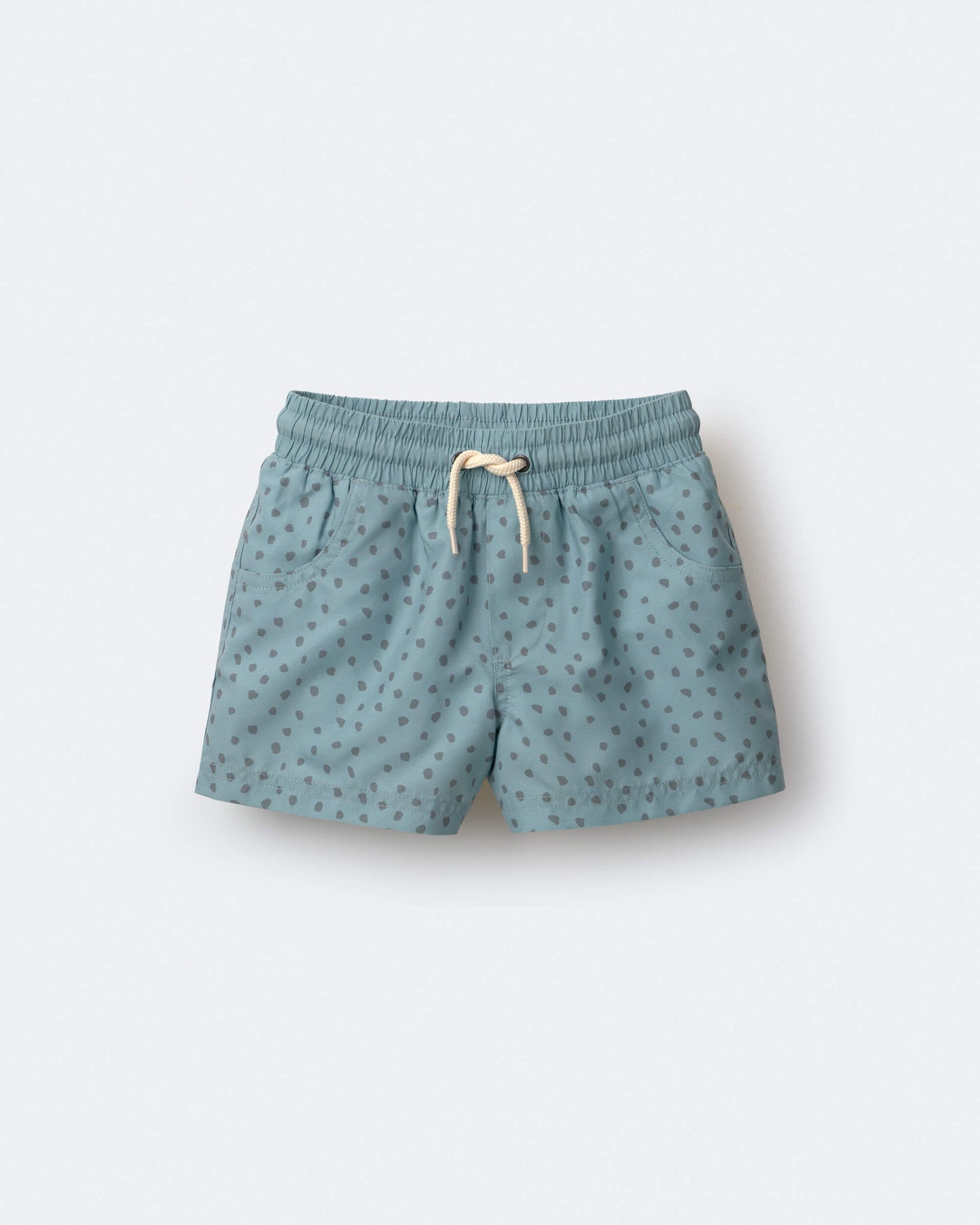 Toddler Boy Swim Trunk in Dot Print - Pale Blue