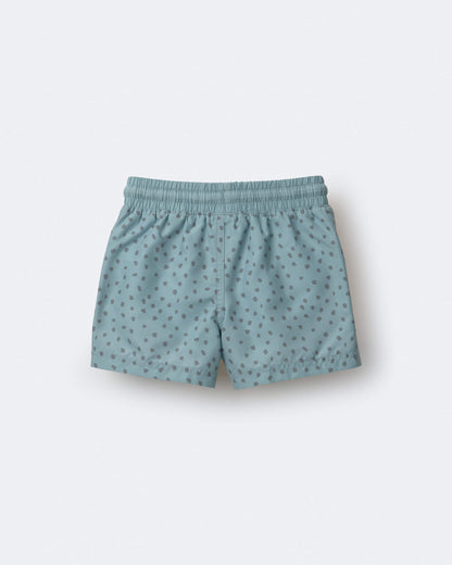 Toddler Boy Swim Trunk in Dot Print - Pale Blue