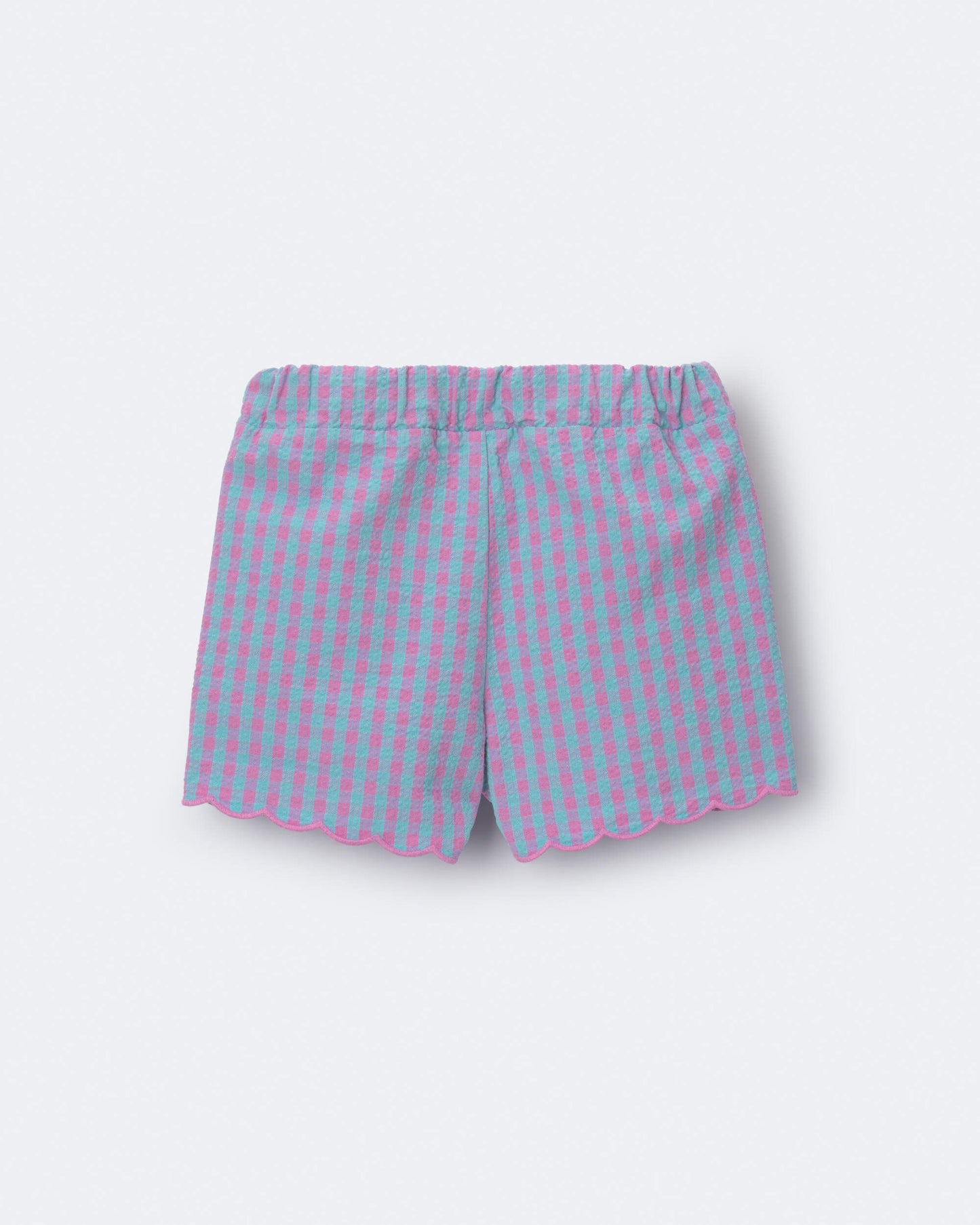 Toddler Girl Scalloped Gingham Shorts - Blue/Purple