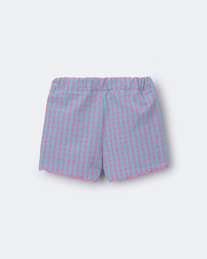 Toddler Girl Scalloped Gingham Shorts - Blue/Purple