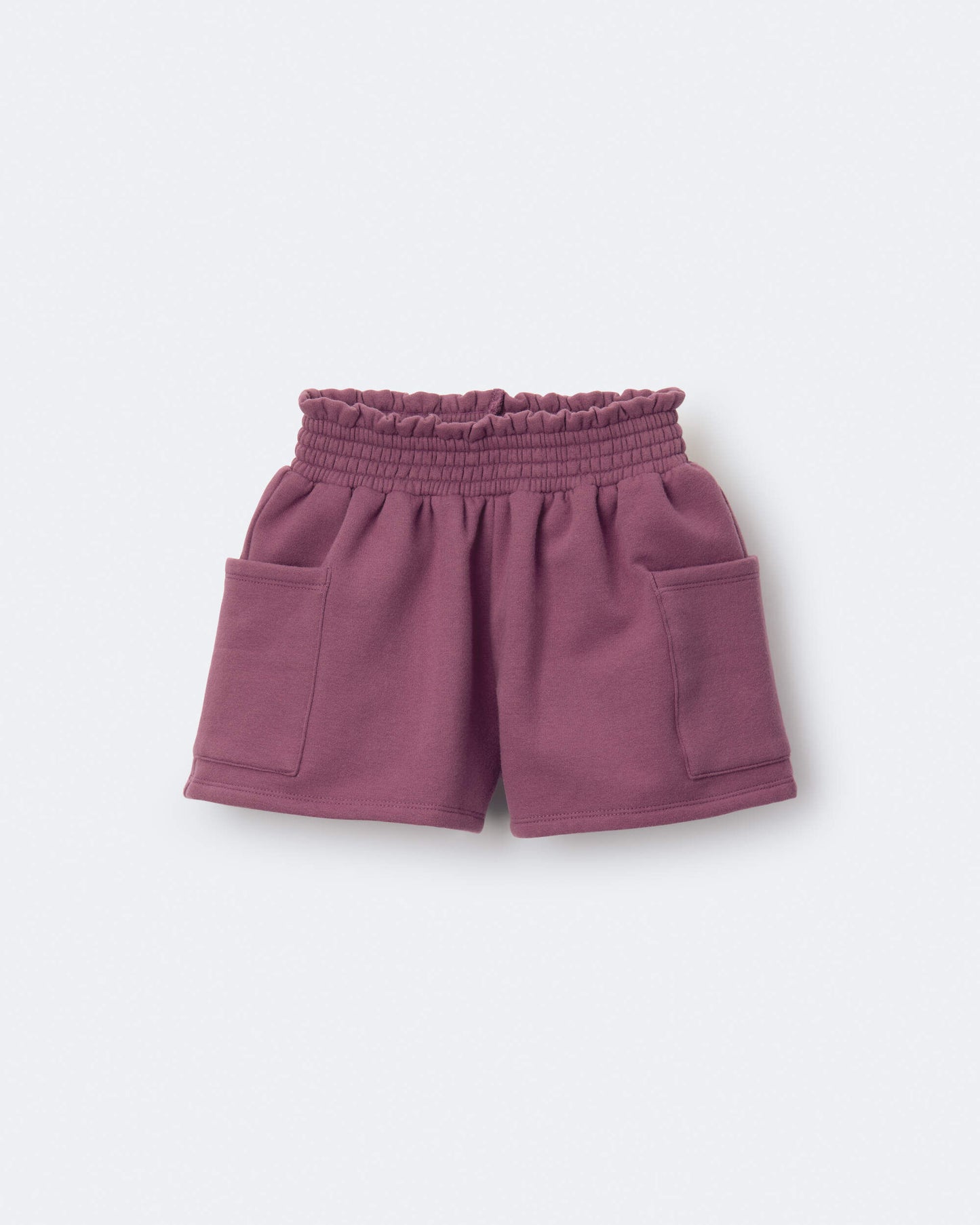Toddler Girl Fleece Swing Shorts with Pockets - Burgundy