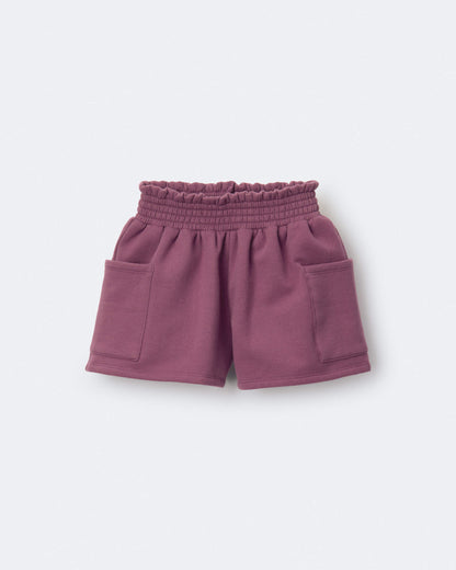 Toddler Girl Fleece Swing Shorts with Pockets - Burgundy