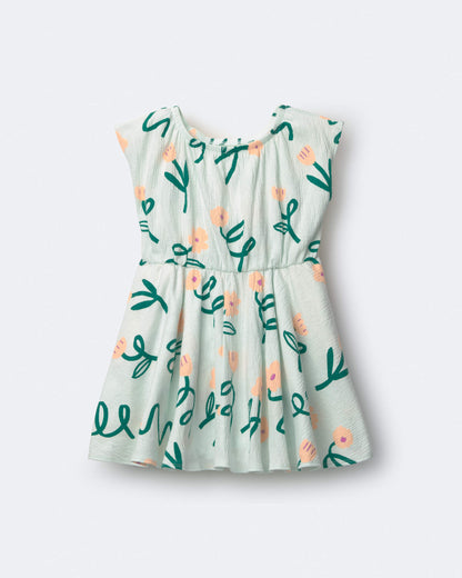 Toddler Girl Avenue Twirl™ Dress in Floral Print - Light Green