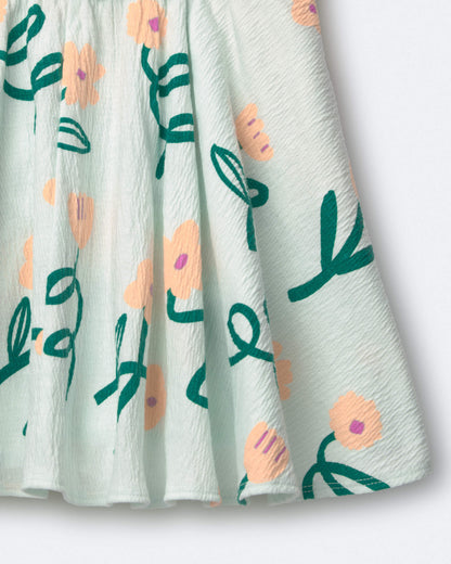 Toddler Girl Avenue Twirl™ Dress in Floral Print - Light Green