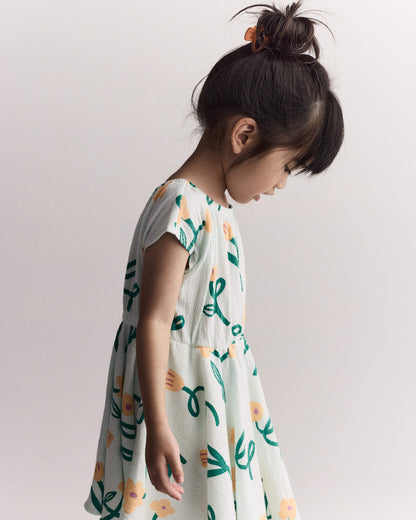Toddler Girl Avenue Twirl™ Dress in Floral Print - Light Green