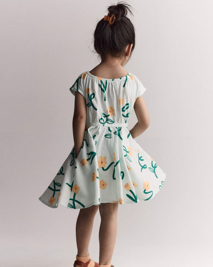 Toddler Girl Avenue Twirl™ Dress in Floral Print - Light Green