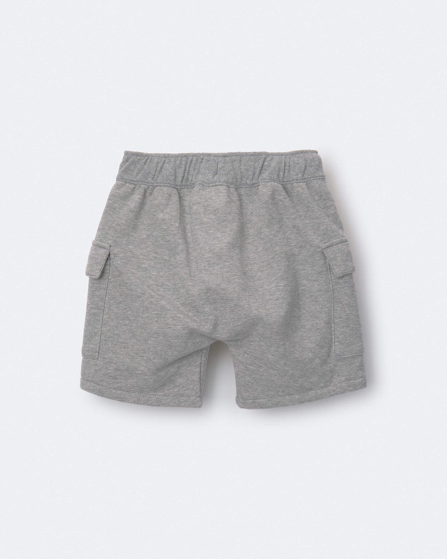 Toddler Boy French Terry Cargo Shorts with Pockets - Grey