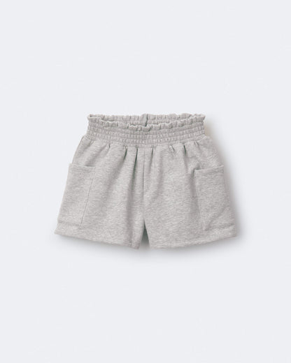 Toddler Girl Fleece Swing Shorts with Pockets - Heathered Grey