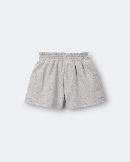 Toddler Girl Fleece Swing Shorts with Pockets - Heathered Grey